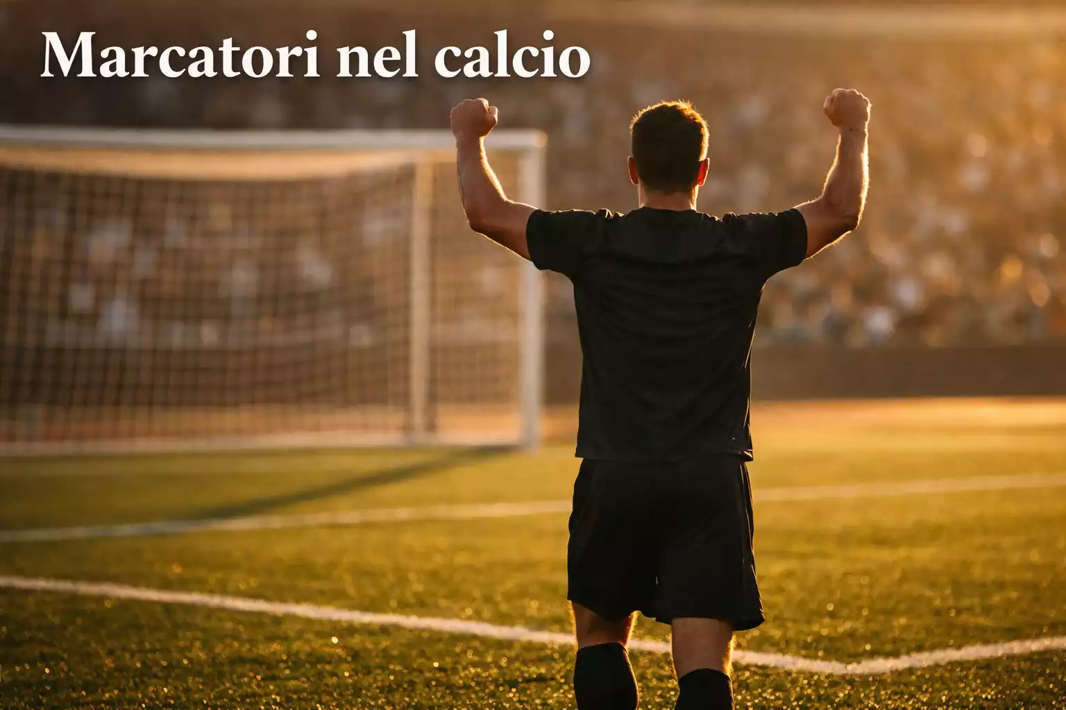 Calciatore che celebra un gol durante una partita di calcio