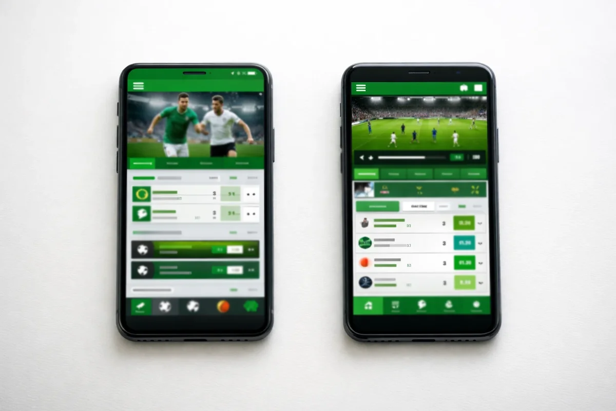Due smartphone affiancati che mostrano schermate di app diverse
