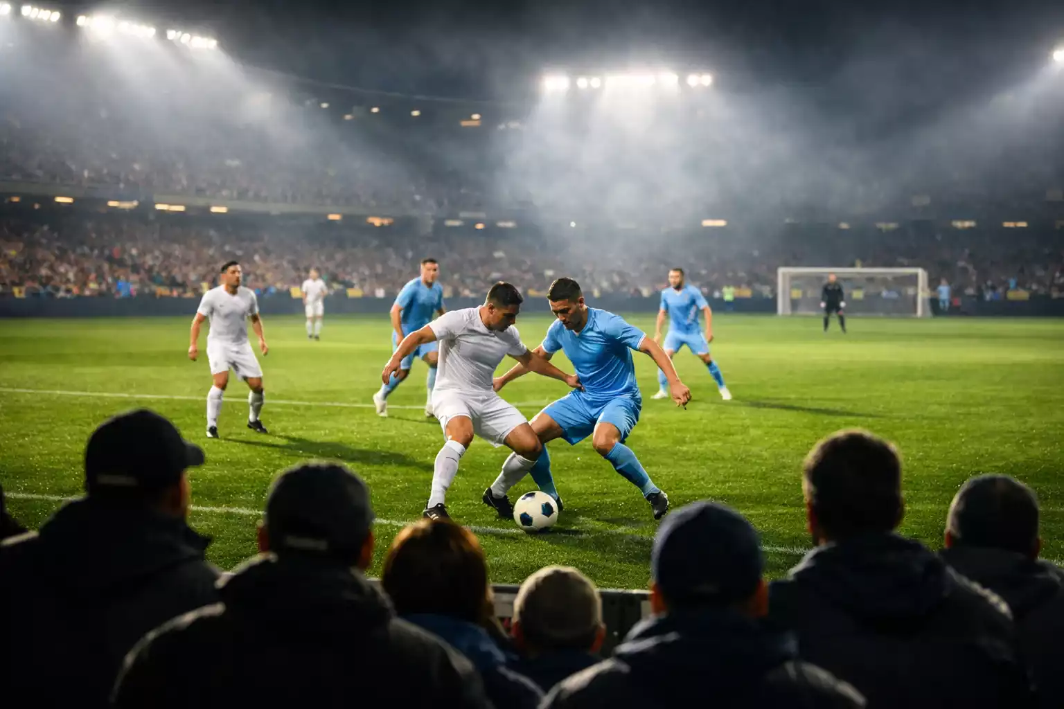 Tifosi allo stadio di calcio durante una partita di Serie A con tabellone 1X2